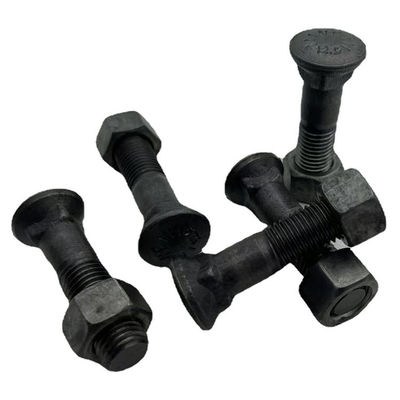 OEM ODM 12.9 รถปราบดิน ติดตาม สลักเกลียว เครื่องขุด ติดตาม Parts สีดำ